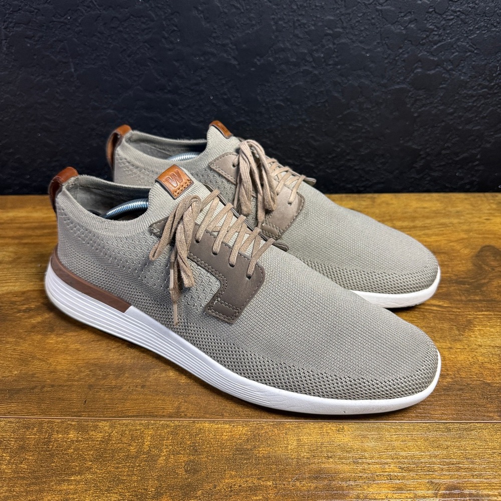 Wolf & Shepherd SwiftKnit Derby Grey Knit Leather Hybrid Sneaker Mens 11 W 13